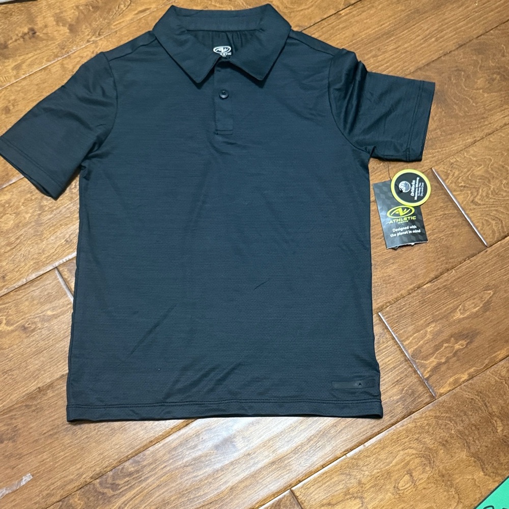 NWT Size Medium (8) Athletic Works Black Polo Shirt
